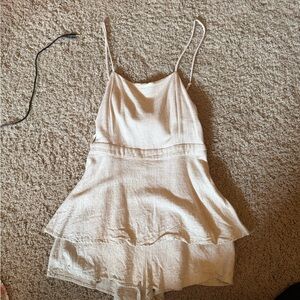 Altar'd State Cream Linen Romper- size M